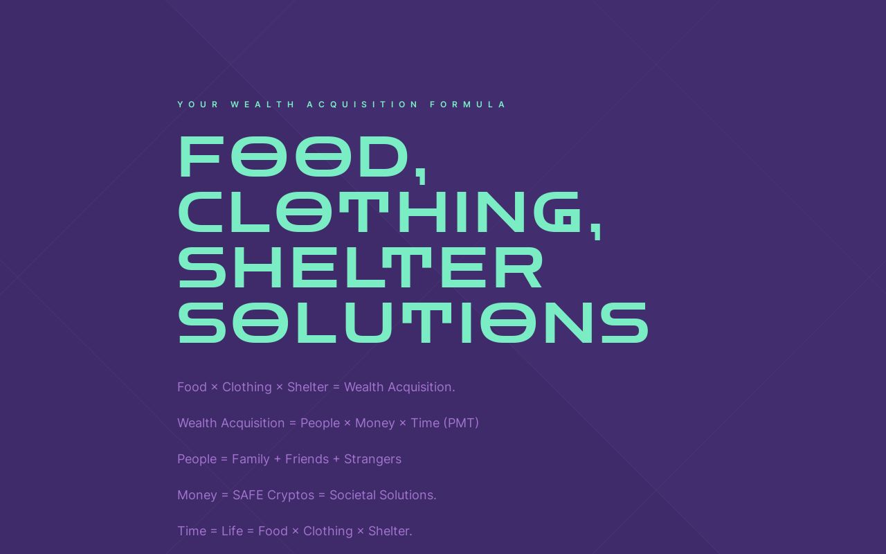 Food, Clothing, Shelter